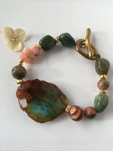 Incărcați imaginea în vizualizatorul Galeriei, Brațară cu pietre semipretioase Agata | Opal roz | Crisocola | Jad african | Unakit Jasper