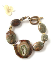 Incărcați imaginea în vizualizatorul Galeriei, Brațară Lollidot Unicat cu Agata mare | Pirite | Jasper | Hematit
