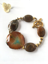 Incărcați imaginea în vizualizatorul Galeriei, Brațară Lollidot Unicat cu pietre Agata mare | Pirite