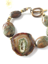 Incărcați imaginea în vizualizatorul Galeriei, Brațară Lollidot Unicat cu Agata mare | Pirite | Jasper | Hematit