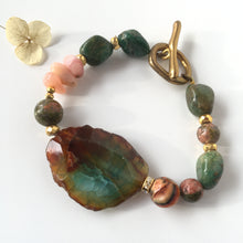 Incărcați imaginea în vizualizatorul Galeriei, Brațară cu pietre semipretioase Agata | Opal roz | Crisocola | Jad african | Unakit Jasper