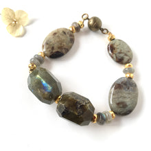 Incărcați imaginea în vizualizatorul Galeriei, Brațară Lollidot cu Pietre naturale semipretioase Labradorite Pirite