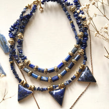 Incărcați imaginea în vizualizatorul Galeriei, GTL -Get The Look - Coliere cu tuburi Lapis Lazuli | Colier cu Triunghiuri Sodalit | Colier Pandantiv Sodalit cu Ametist