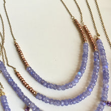 Incărcați imaginea în vizualizatorul Galeriei, Coliere - 2 modele: cu Piatra Lunii Mov-Lila si strasuri | sau cu Pirite cupru