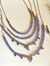 Incărcați imaginea în vizualizatorul Galeriei, Coliere - 2 modele: cu Piatra Lunii Mov-Lila si strasuri | sau cu Pirite cupru