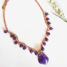 Incărcați imaginea în vizualizatorul Galeriei, Colier cu pandantiv Ametist | Pirite cuprate | Protectie si Curatare Aura