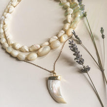 Incărcați imaginea în vizualizatorul Galeriei, Colier cu Pandantiv Dinte din Scoica - Sidef de 4 cm sau 3cm