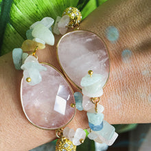 Incărcați imaginea în vizualizatorul Galeriei, Brațară cu conector 3cm Cuart Trandafiriu Roz - Morganit